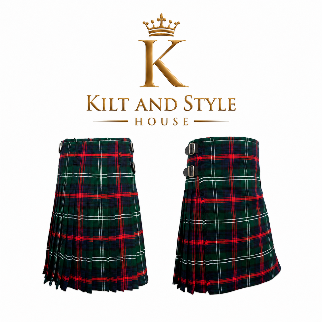 Men's Scottish 8 yard 16oz Sutherland Tartan Kilt | Handmade Traditional Kilts | Custom Size Made